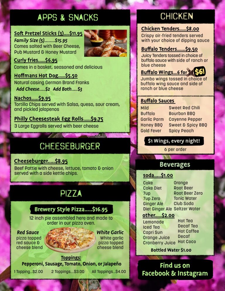 Country Trails Brewing Co Menu